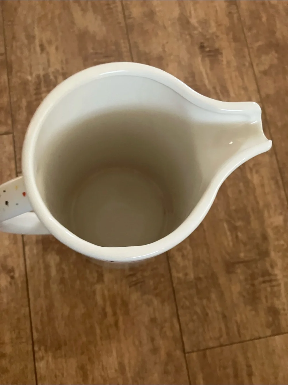 Fall Speckled White Ceramic Pitcher with Multicolor Confetti